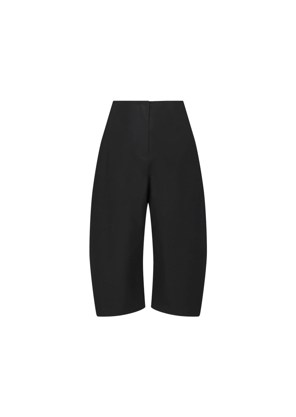 curved capri pants, black