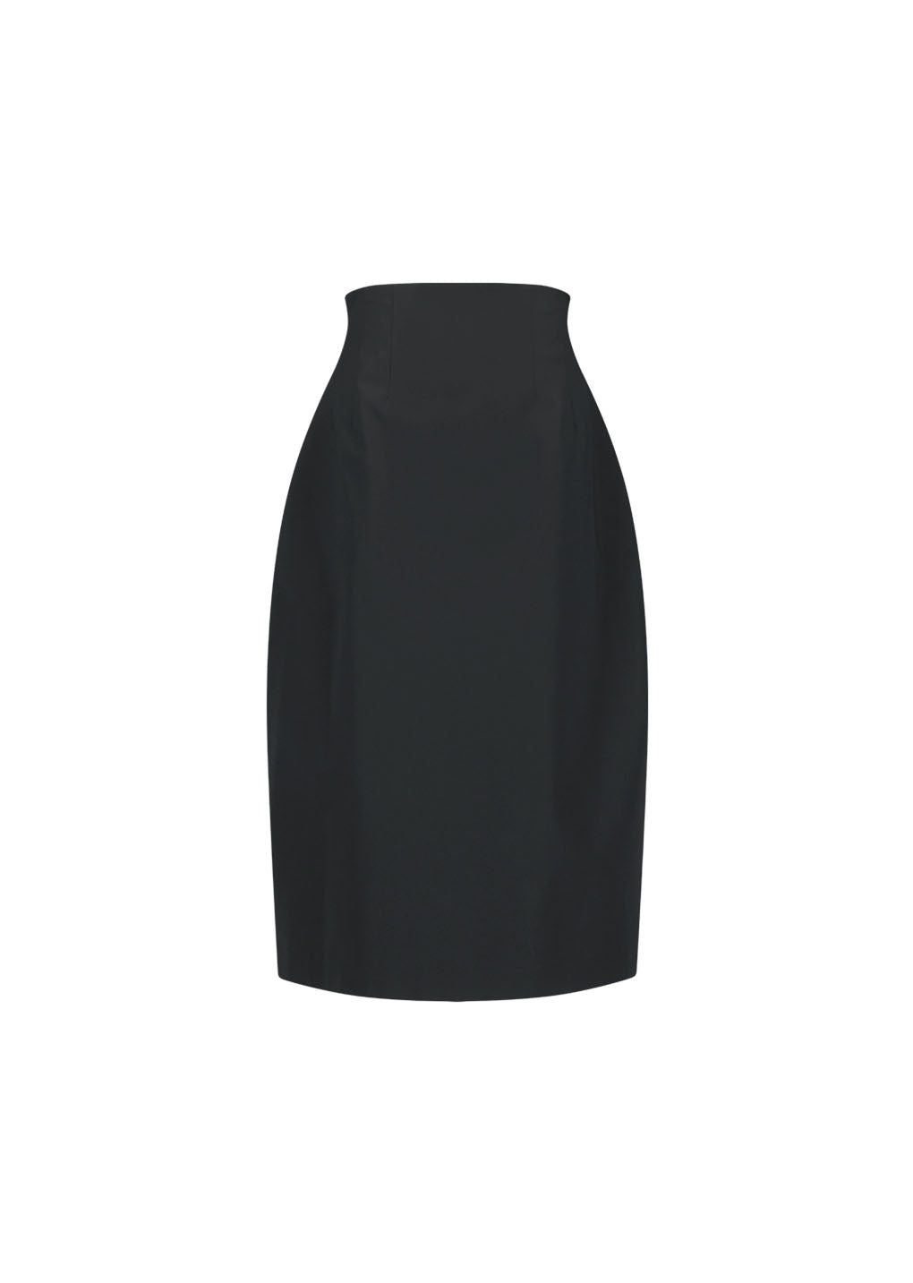 curved silhouette skirt, black