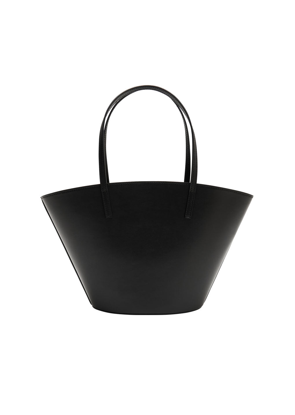 leather bucket bag, black
