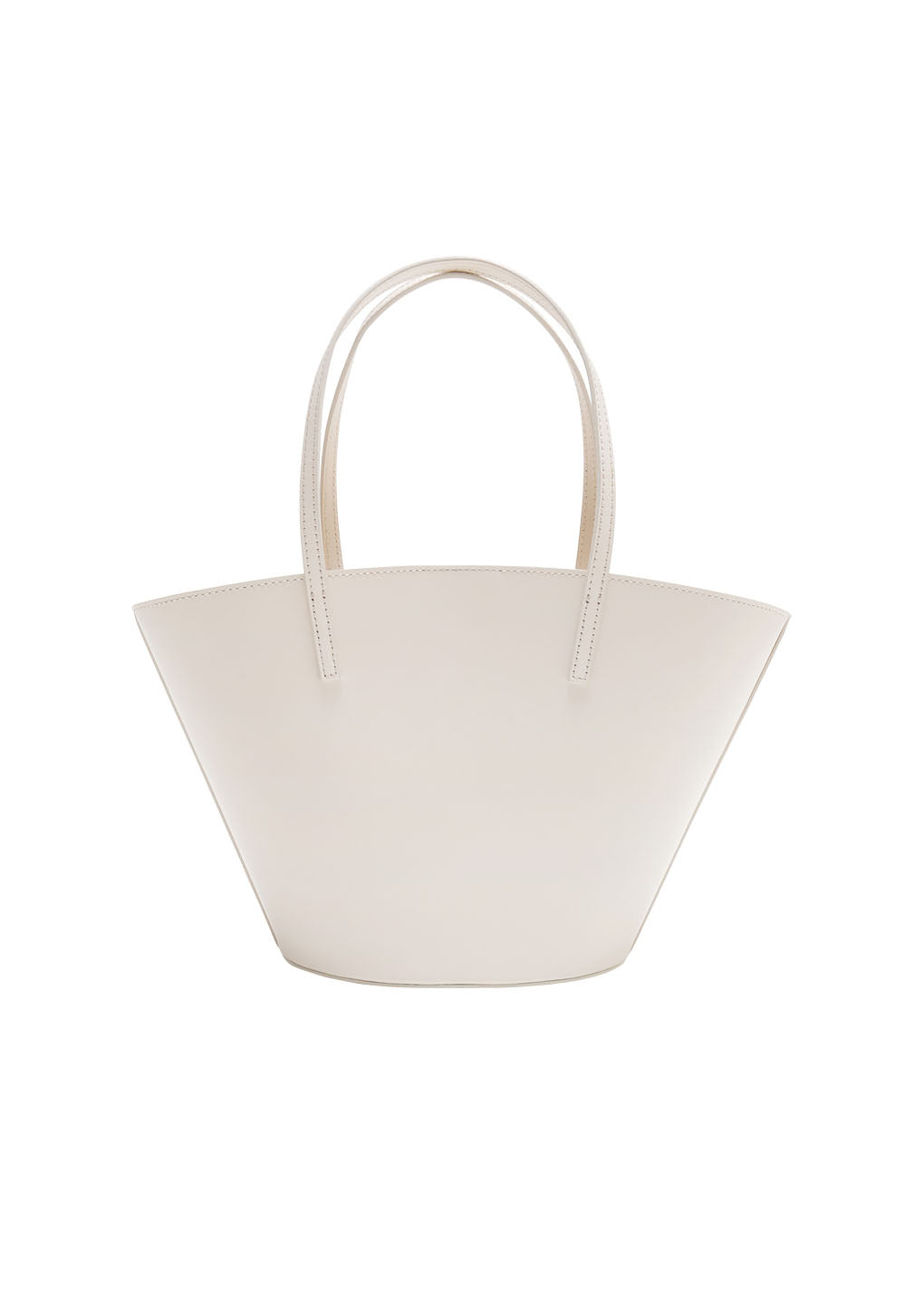 leather bucket bag, white