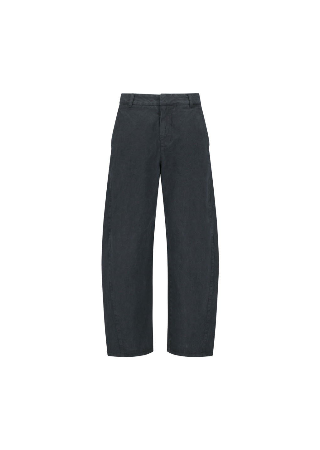 men's garments dyed curved seam denim, black