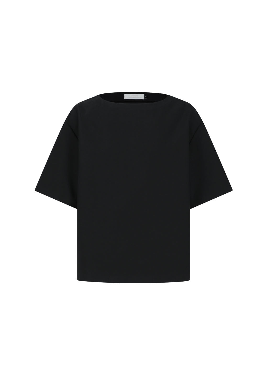 oversized boat neck top, black