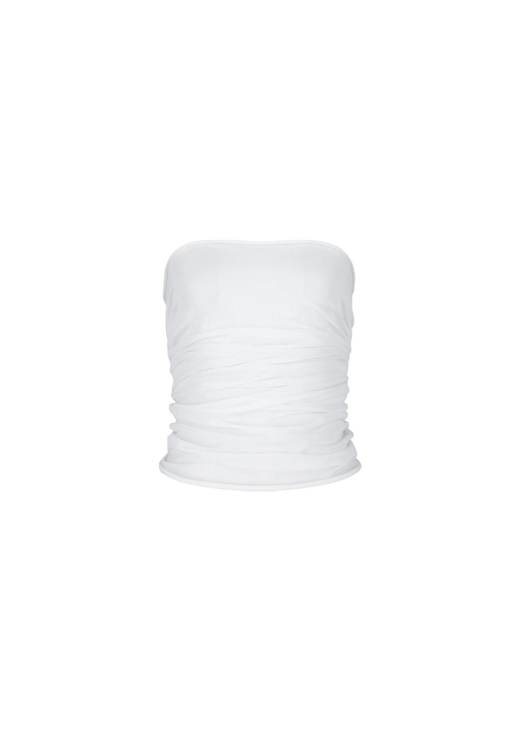 wholegarment knit sheer bandeau, white