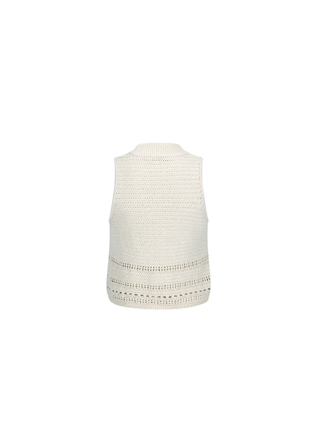 crochet knit vest, beige