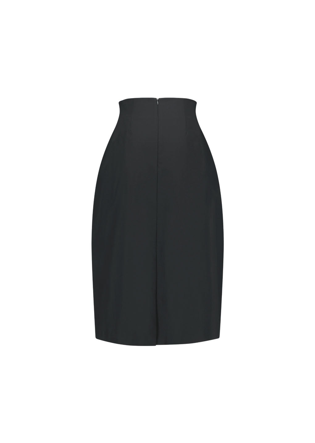 curved silhouette skirt, black