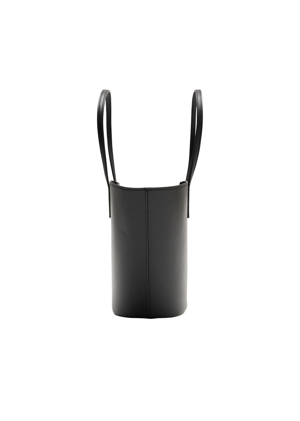 leather bucket bag, black