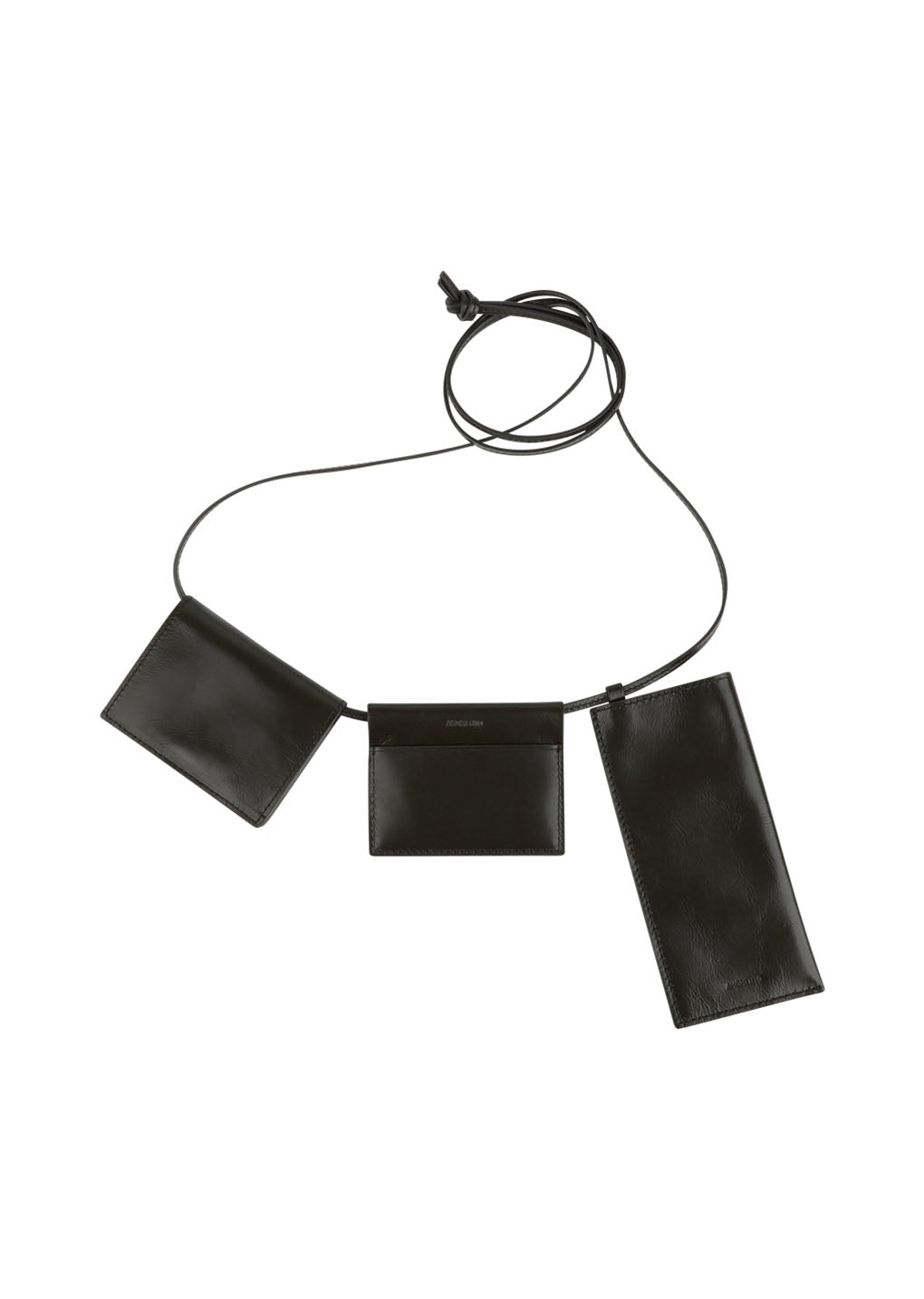 slim leather belt bag, dark brown