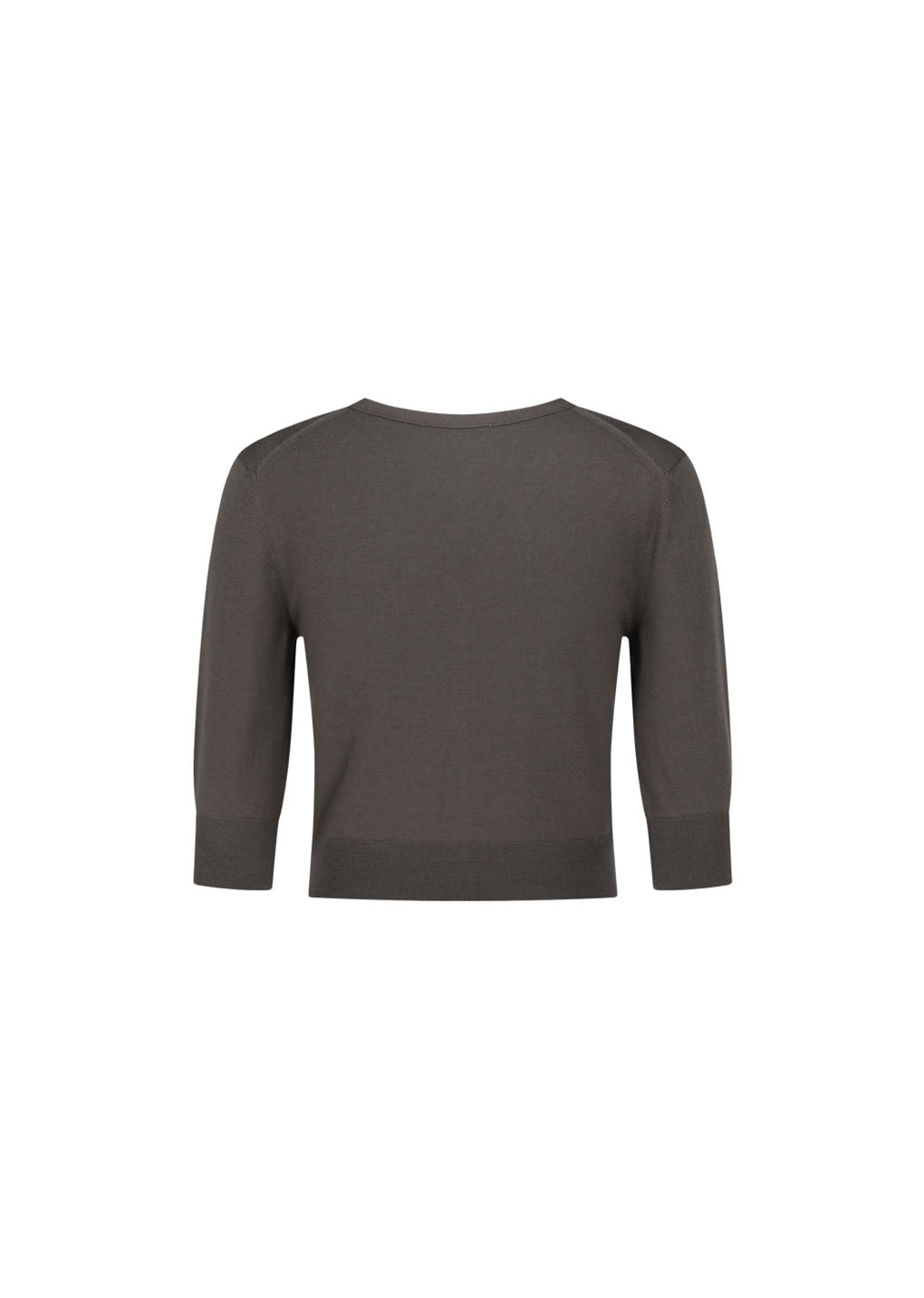 wool v-neck crop cardigan, brown