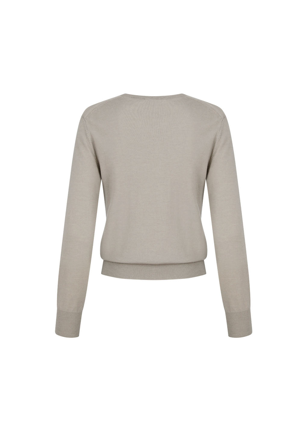 wool v-neck knit, light khaki