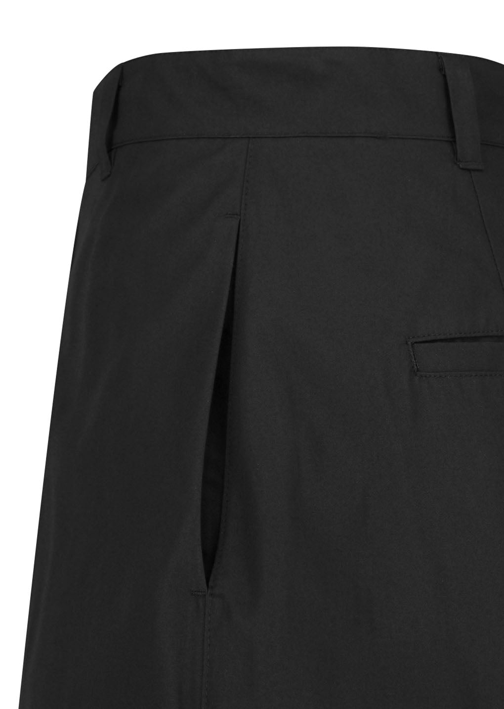 curved zip pants, black