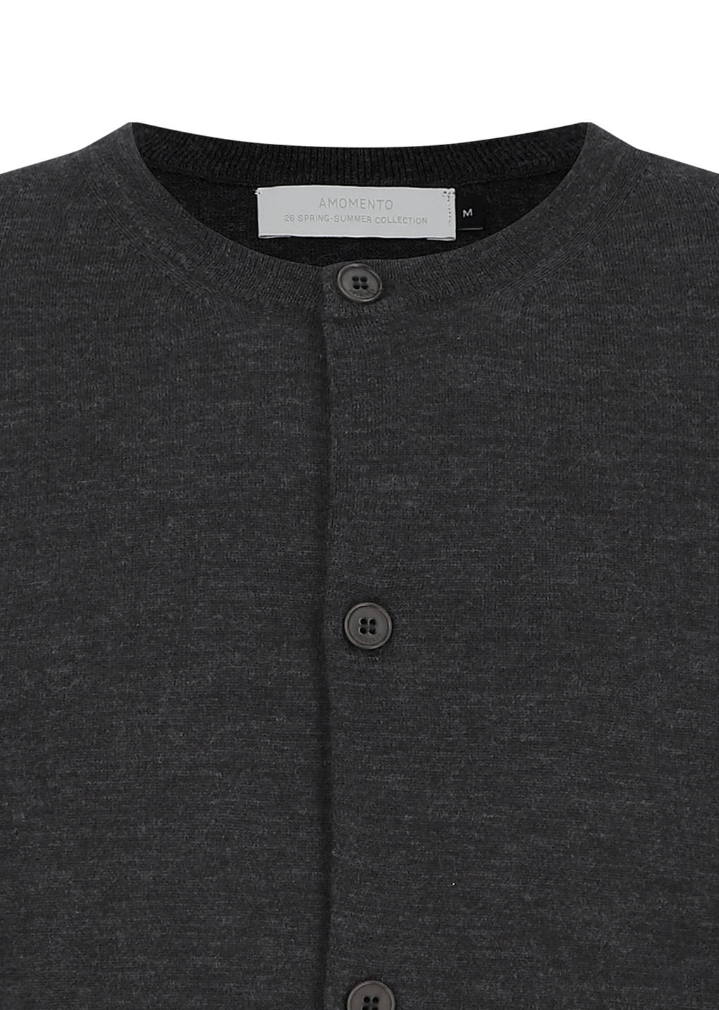 men's wool cardigan, charcoal
