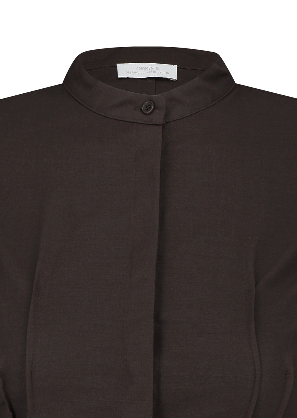 pintuck slim shirt, brown