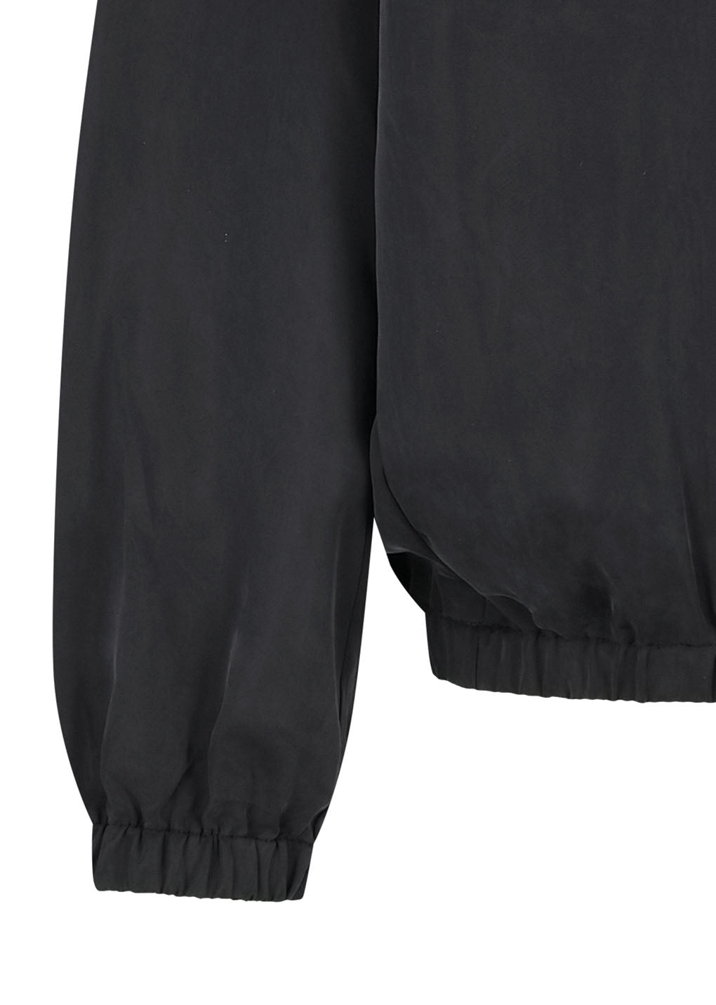 cupro hood zip up jumper, black