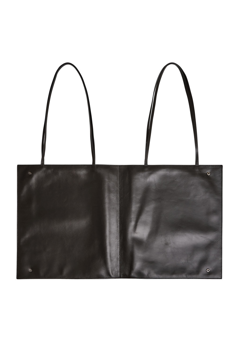 large slim leather bag, dark brown