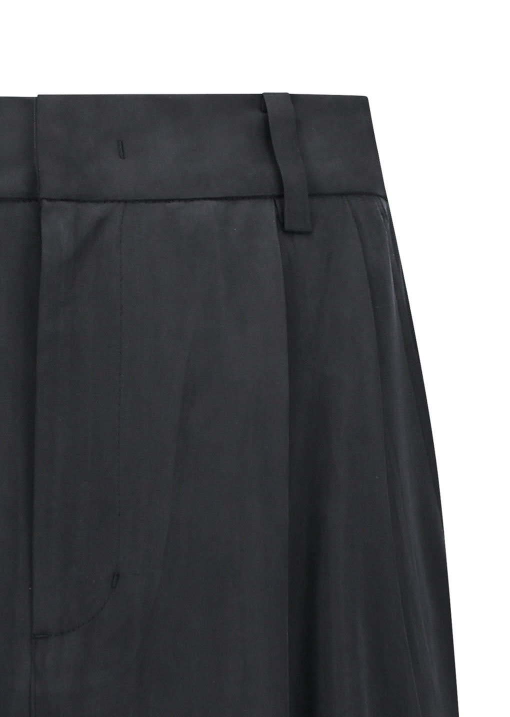 men's cupro two tuck wide pants, black