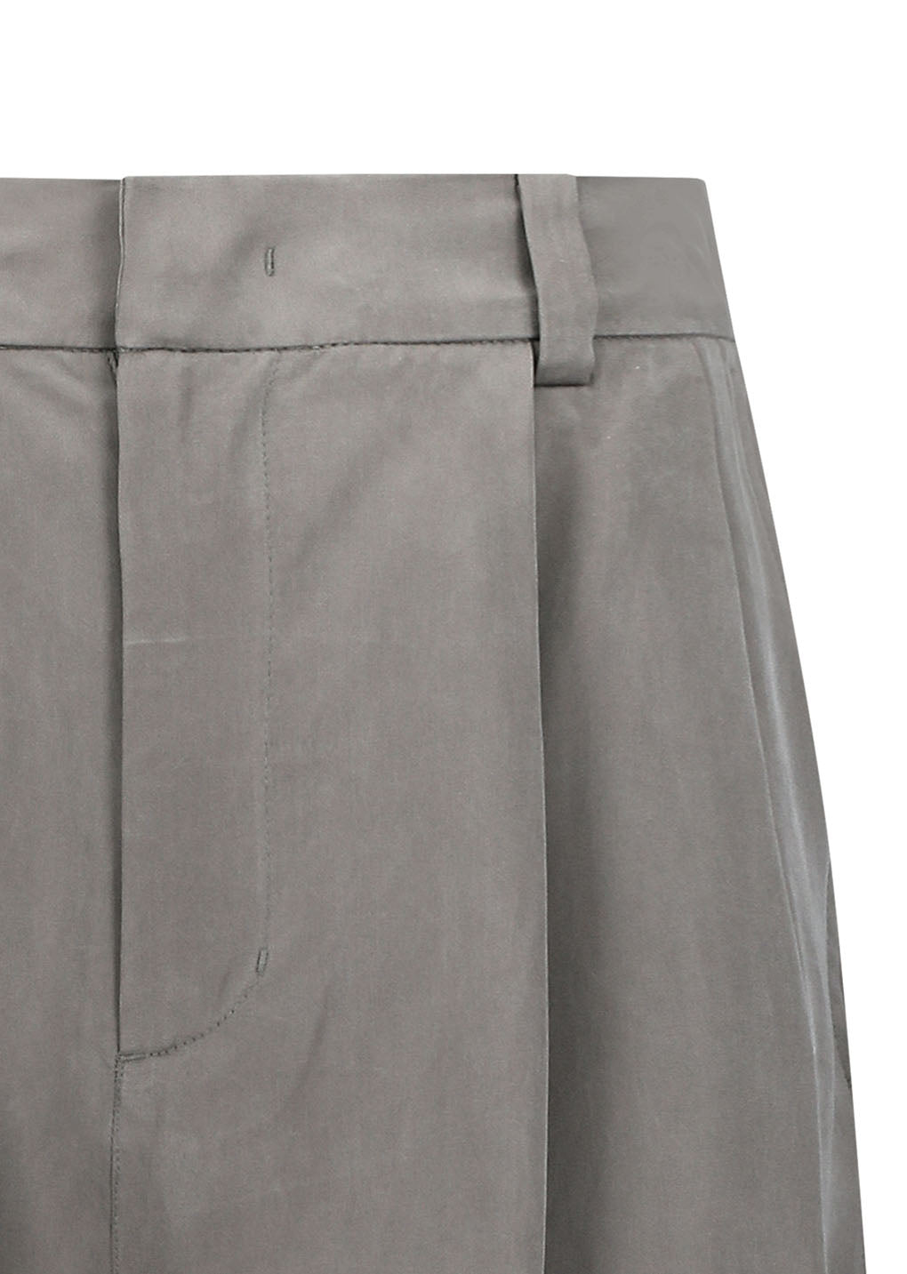 men's cupro two tuck wide pants, grey