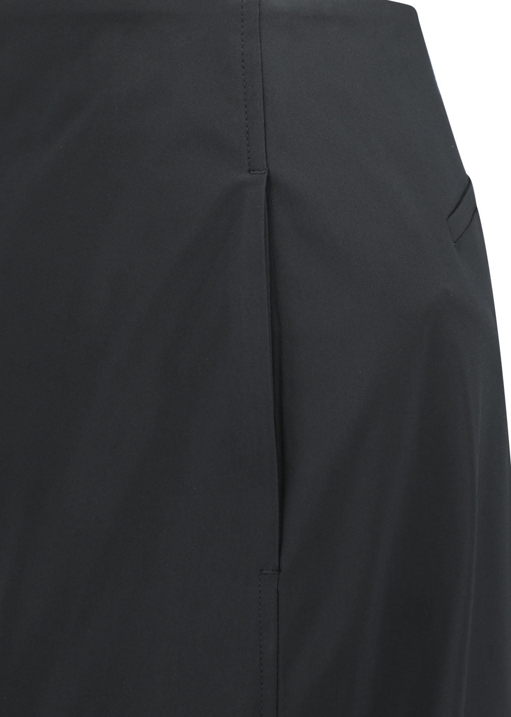 curved silhouette pants, black