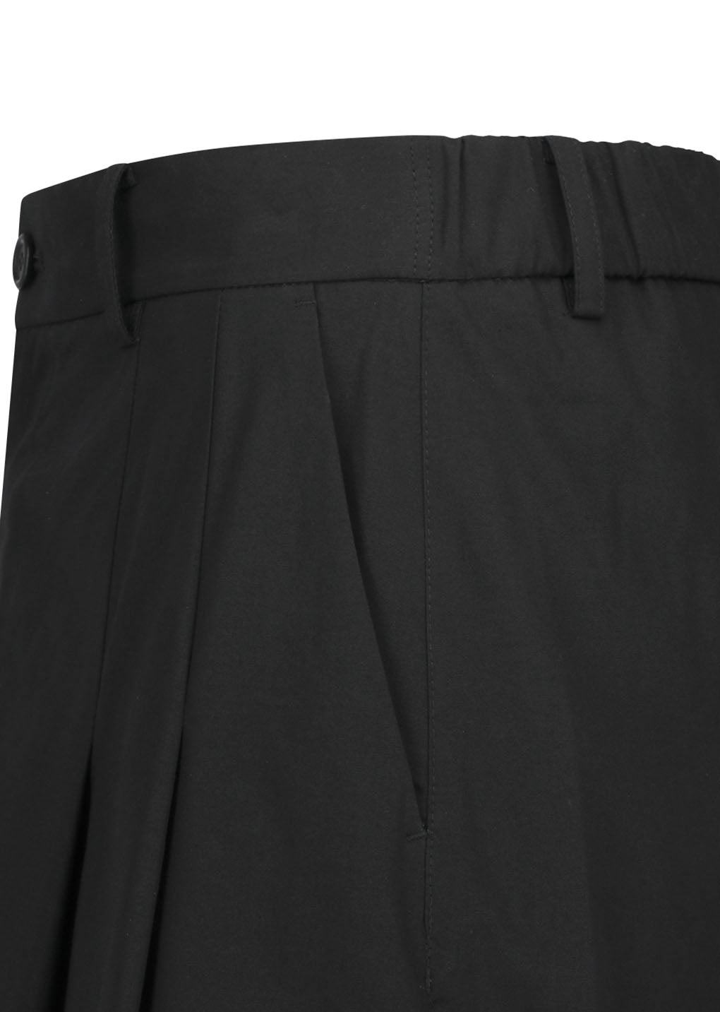 wide bermuda pants, black