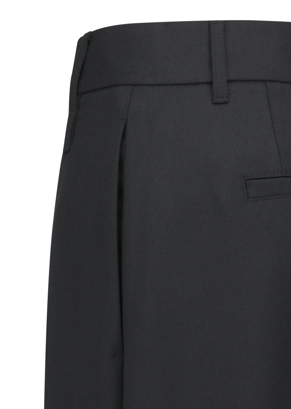 wool flared pants, black