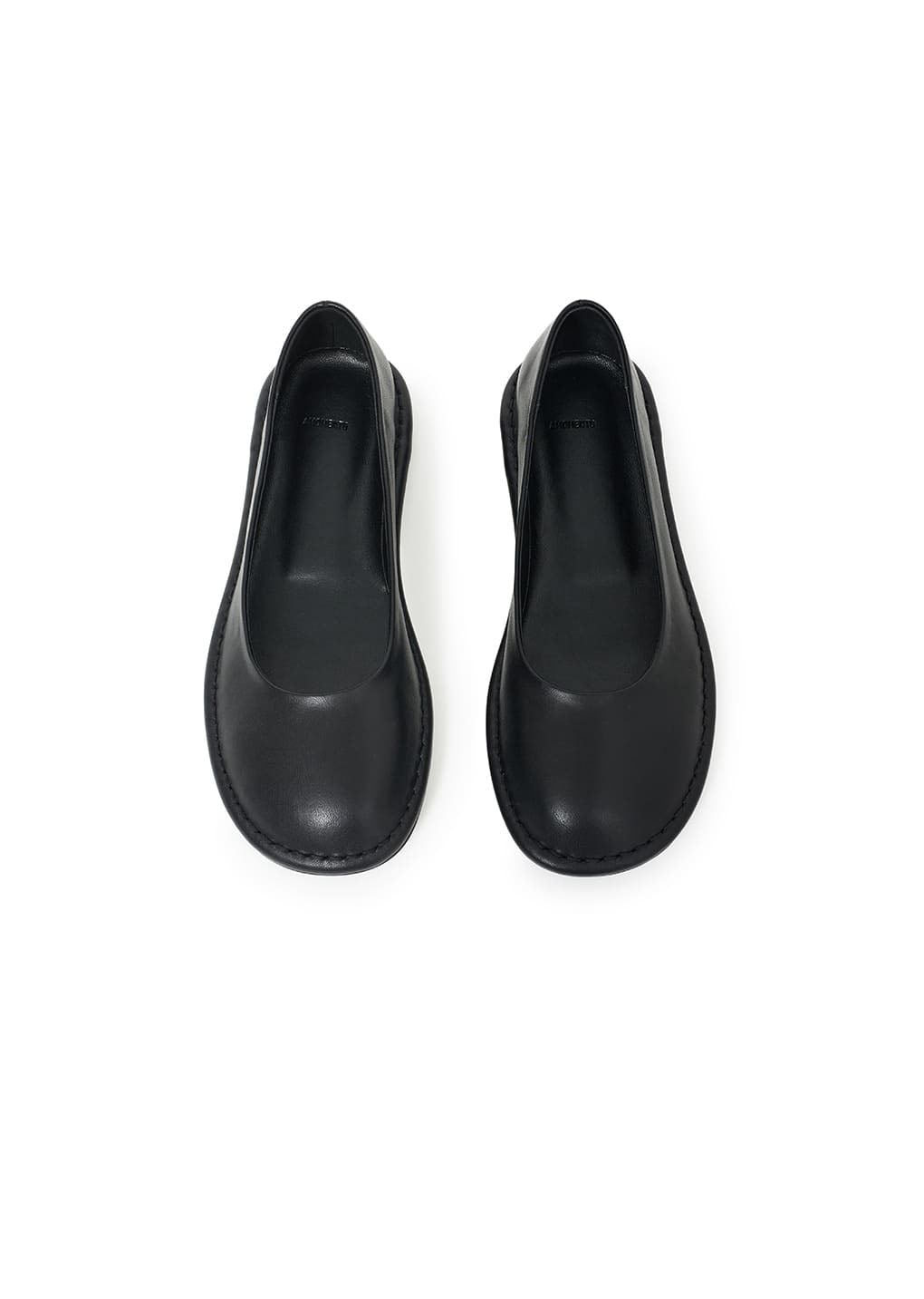 women's rounded flats, black hover