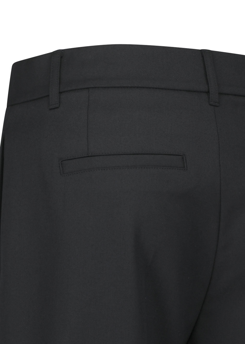 wool flared pants, black