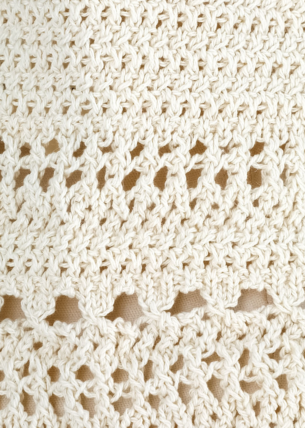 crochet knit vest, beige