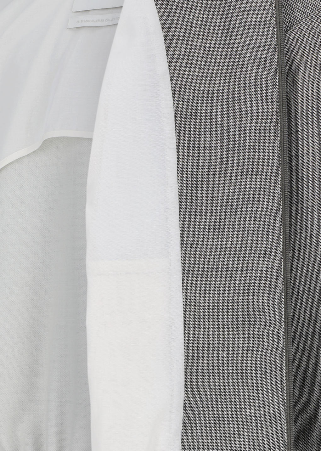 wool crop zip-up jumper, grey beige