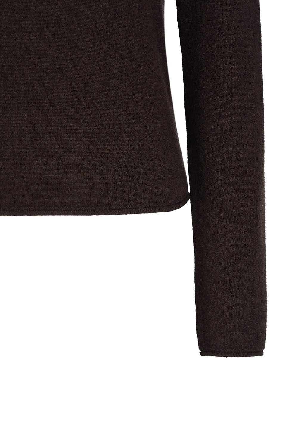 cashmere half neck knit top, brown