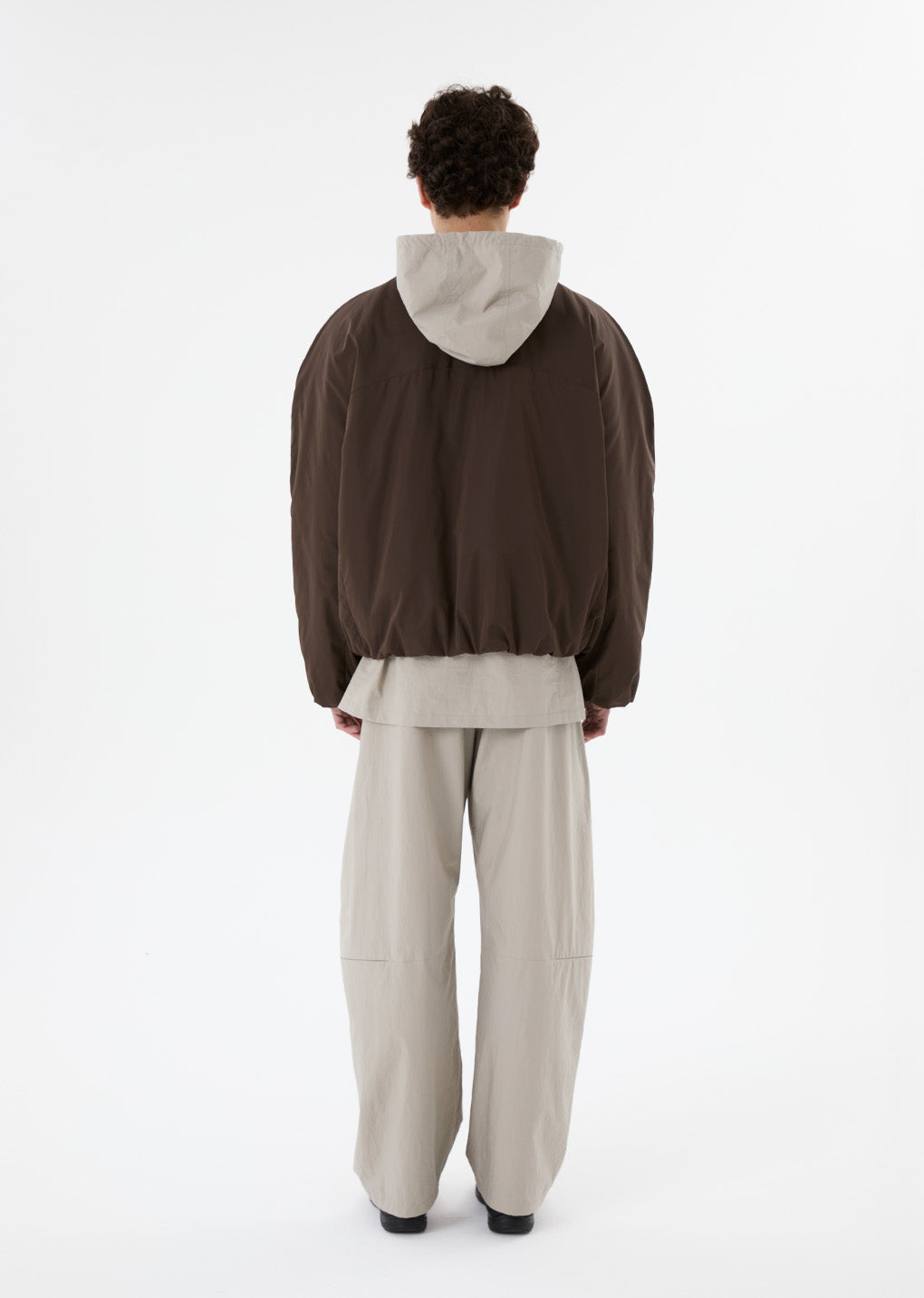taffeta padded raglan jumper, brown