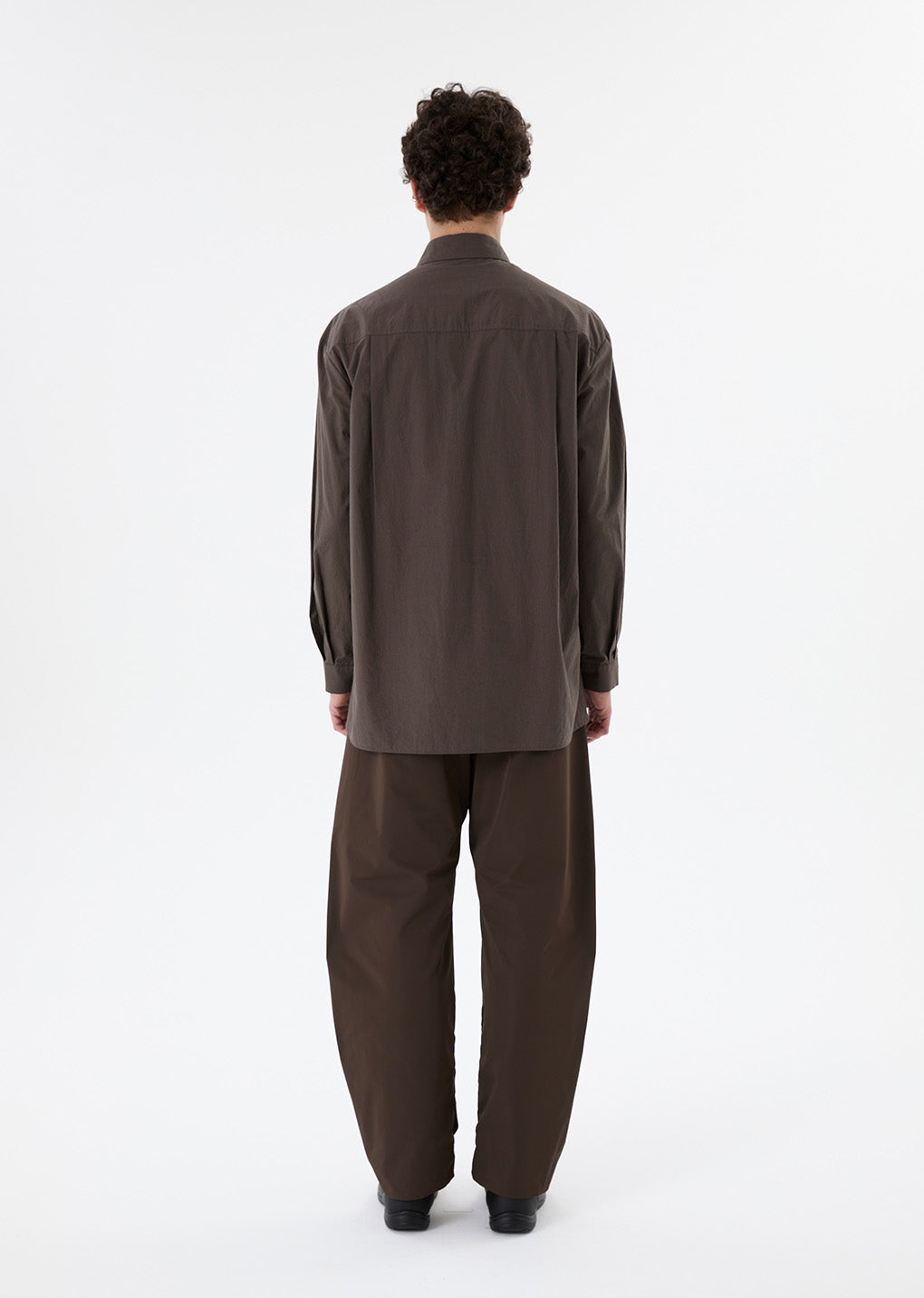 taffeta curved leg pants, brown