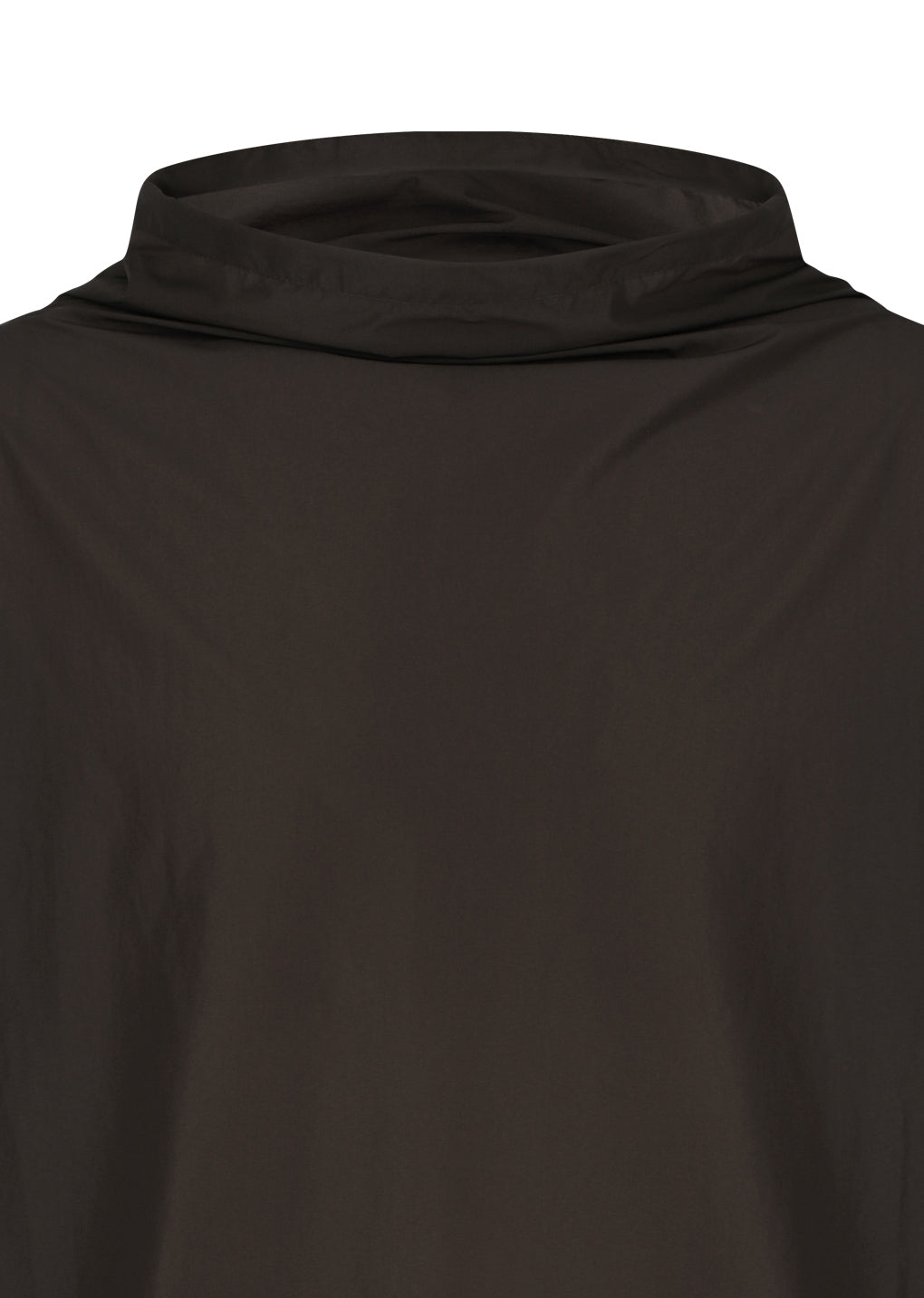 sheer nylon cowl neck anorak, brown