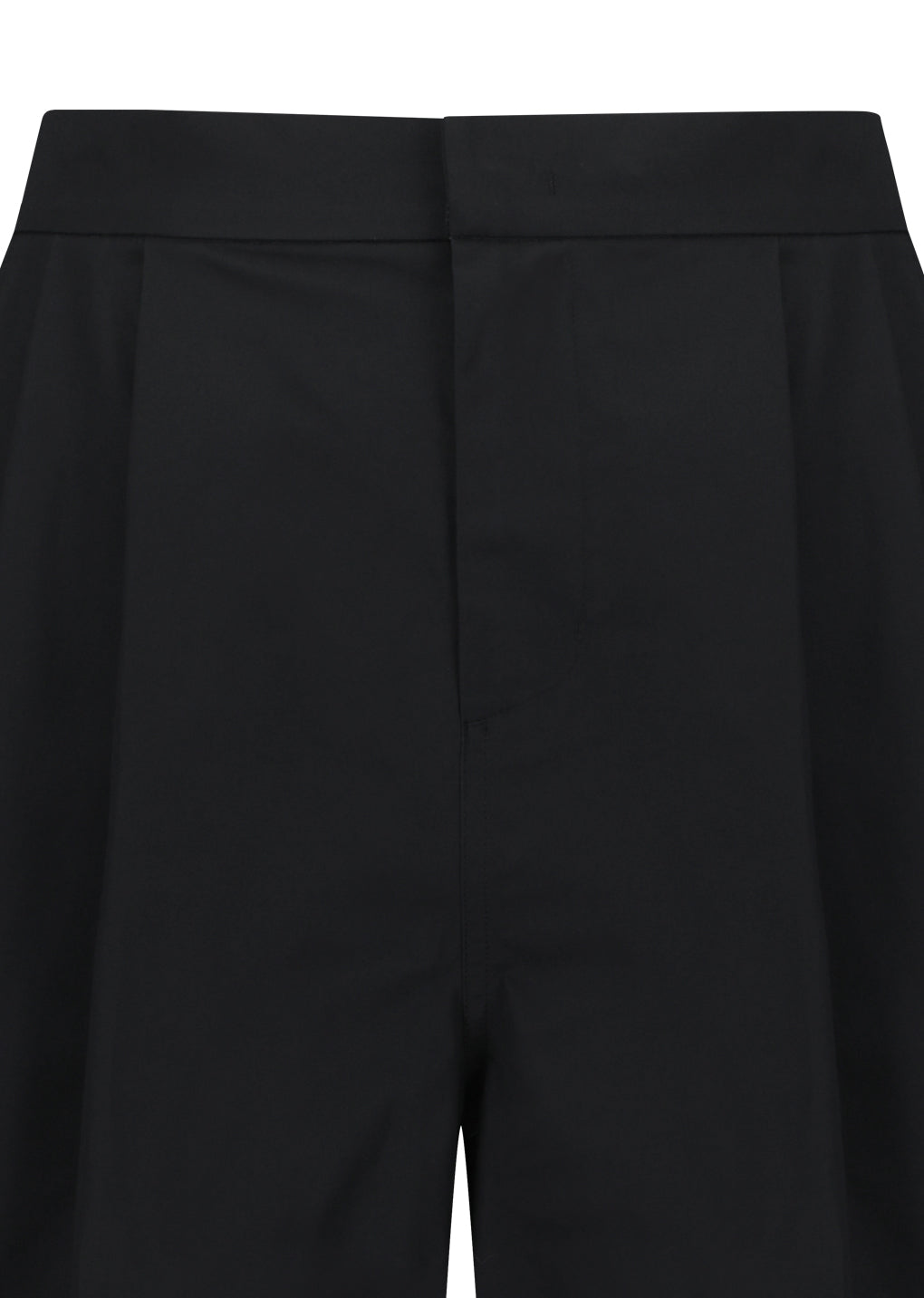 two tuck wide shorts, black