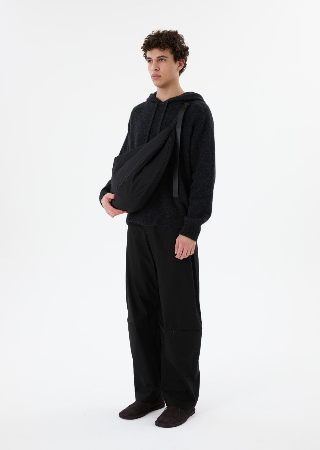 racoon hoodie knit, dark grey