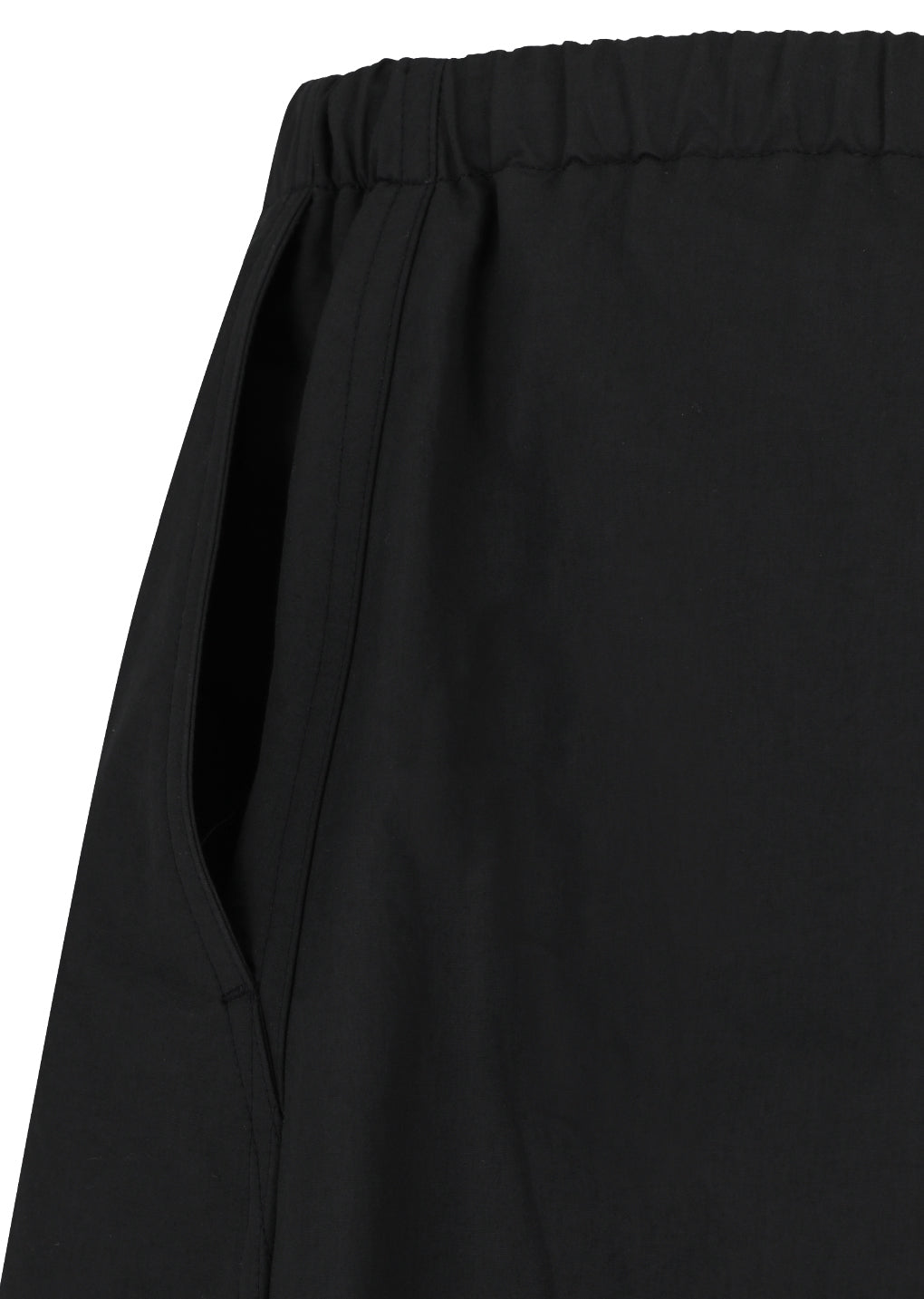 drawstring wide fatigue pants, black