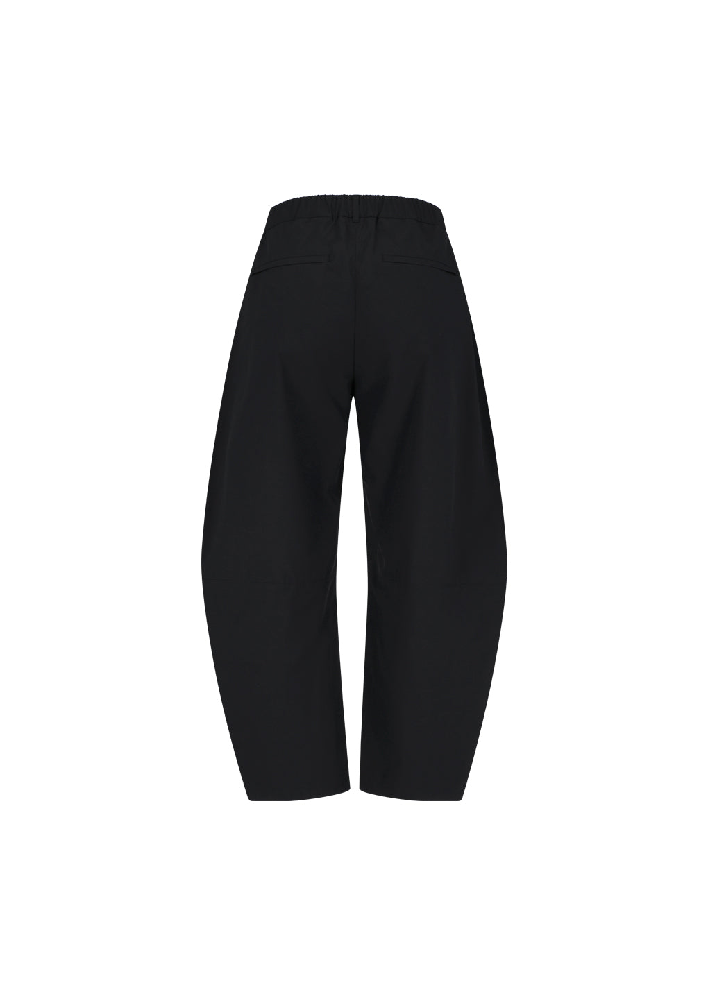 curved zip banding pants, black