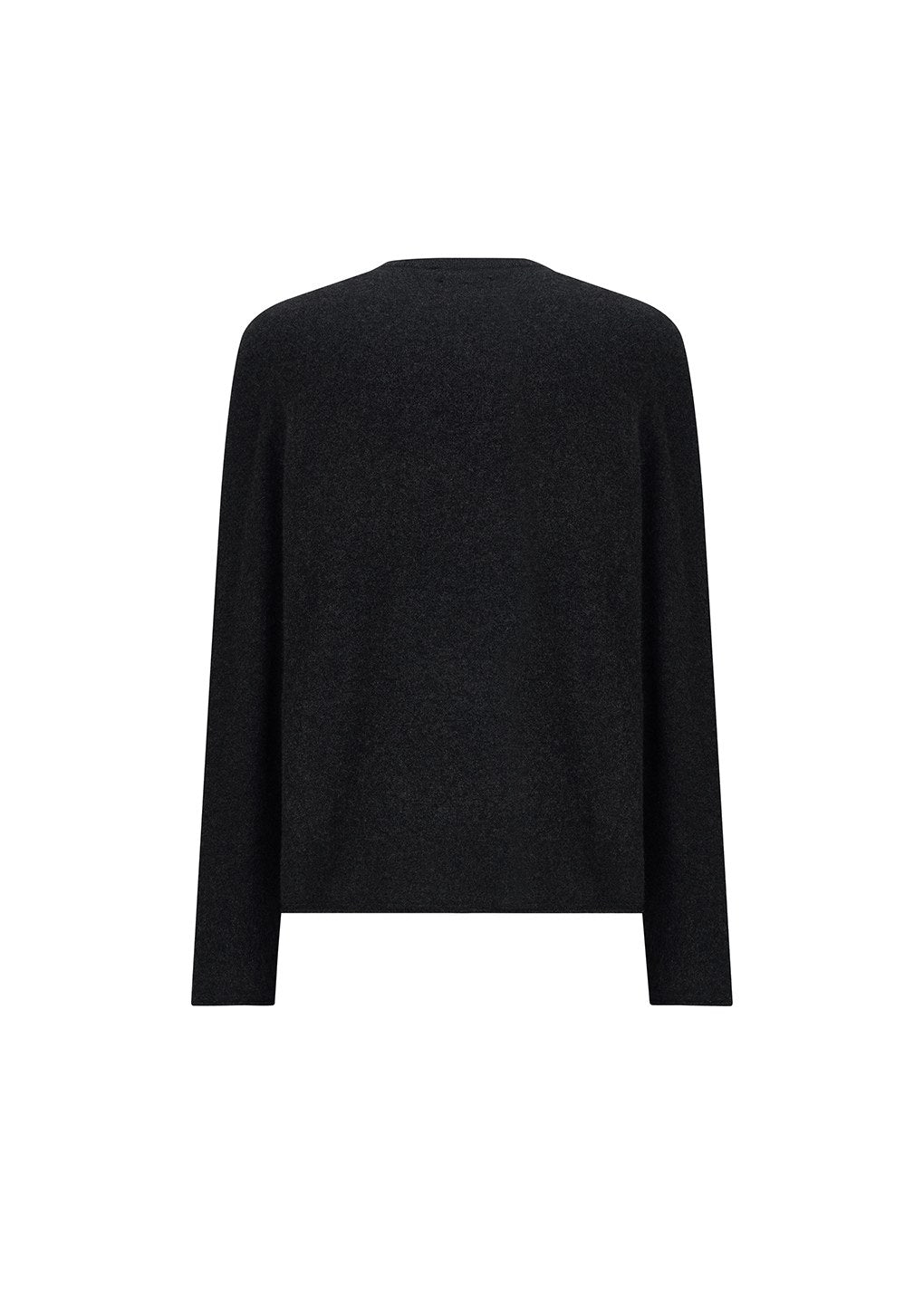 cashmere easy crewneck knit, charcoal