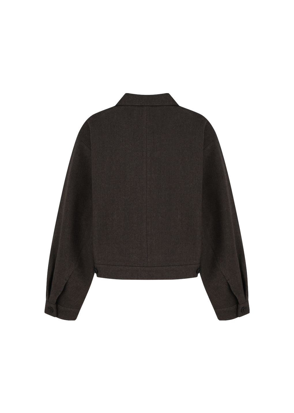 wool crop jacket, brown