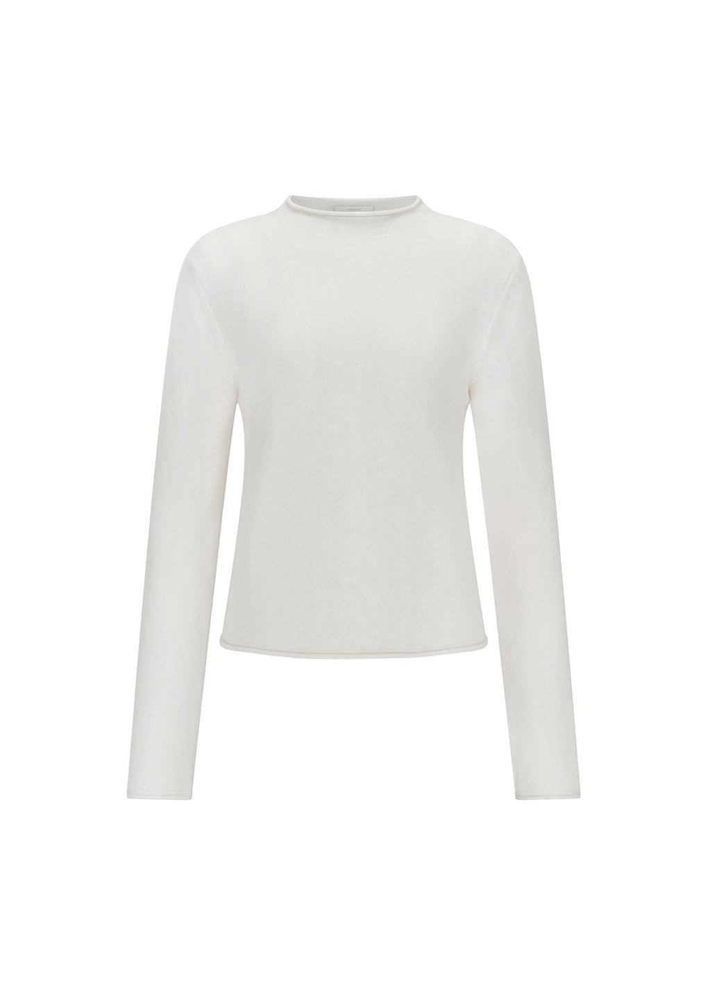 cashmere half neck knit top, ivory