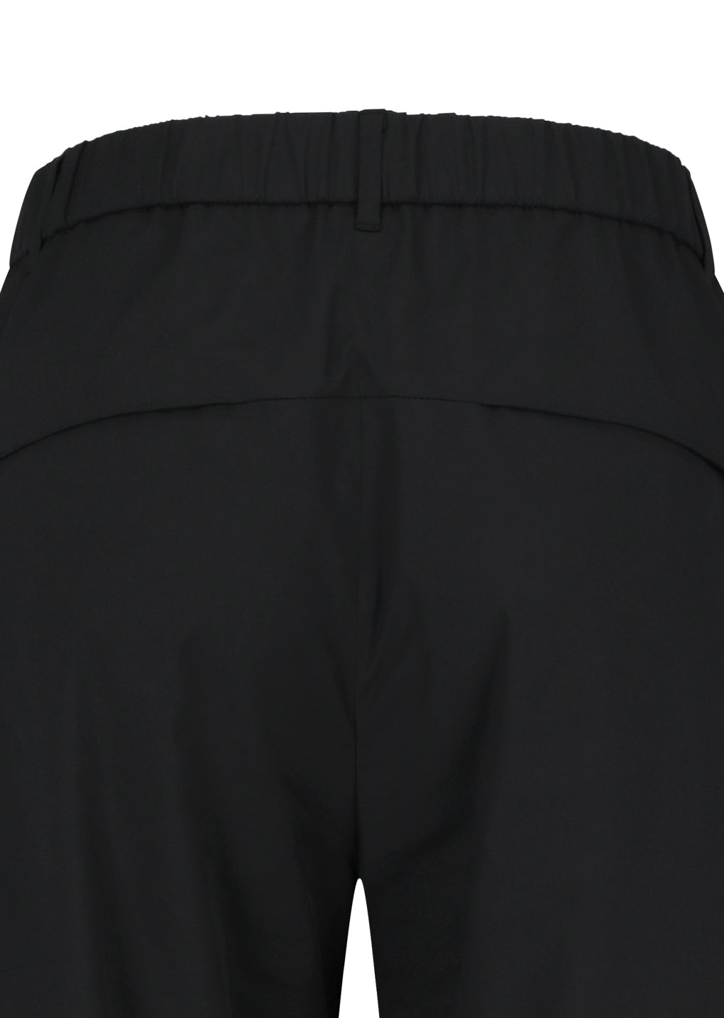 taffeta curved leg pants, black