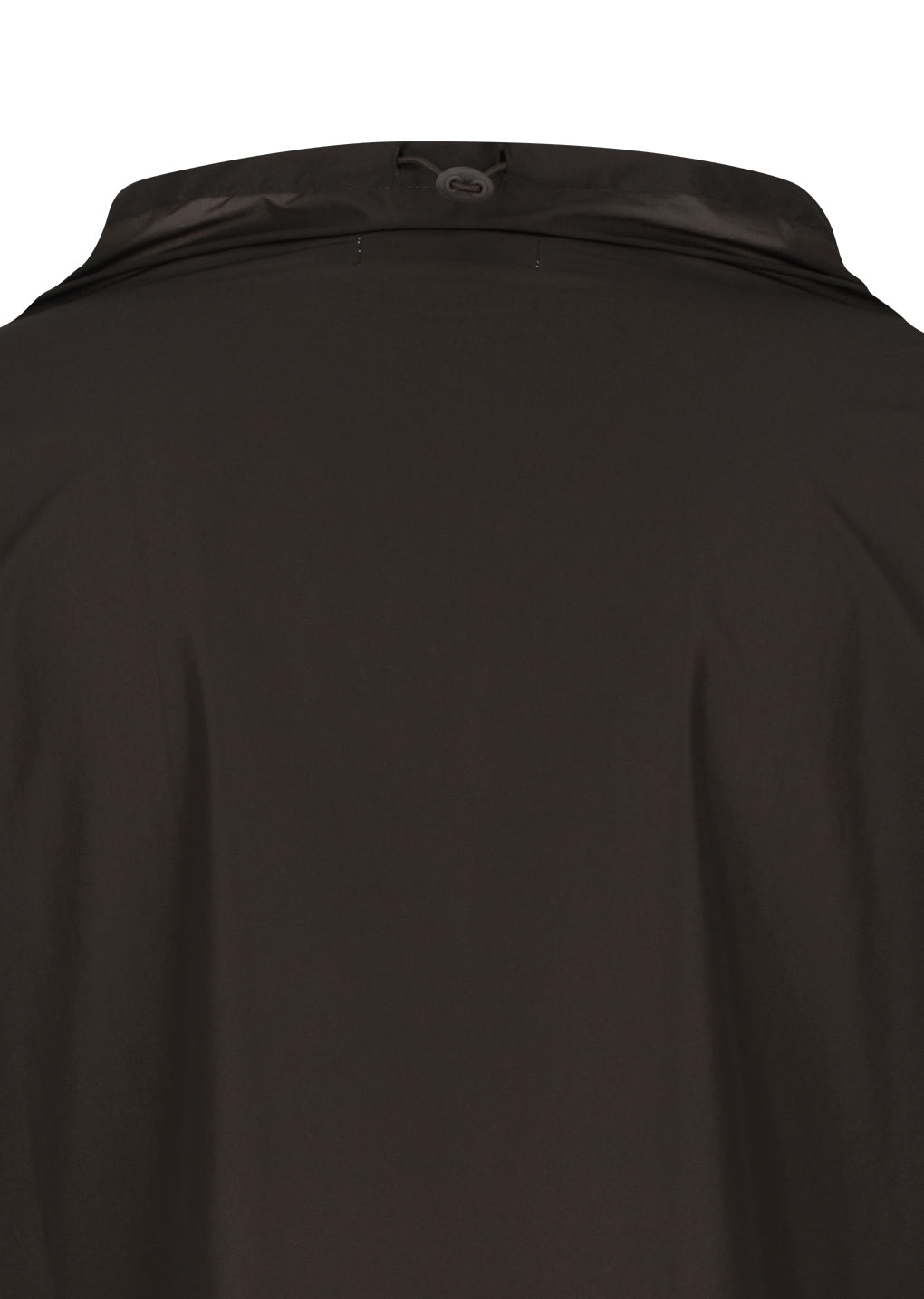sheer nylon cowl neck anorak, brown