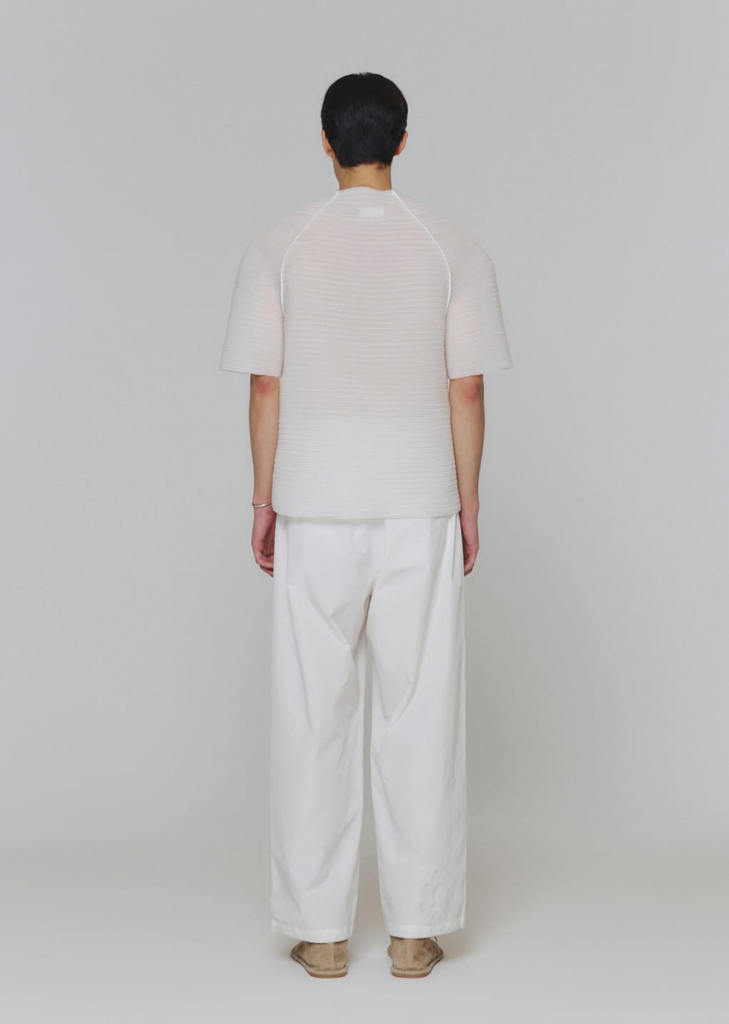 pleats raglan top, white