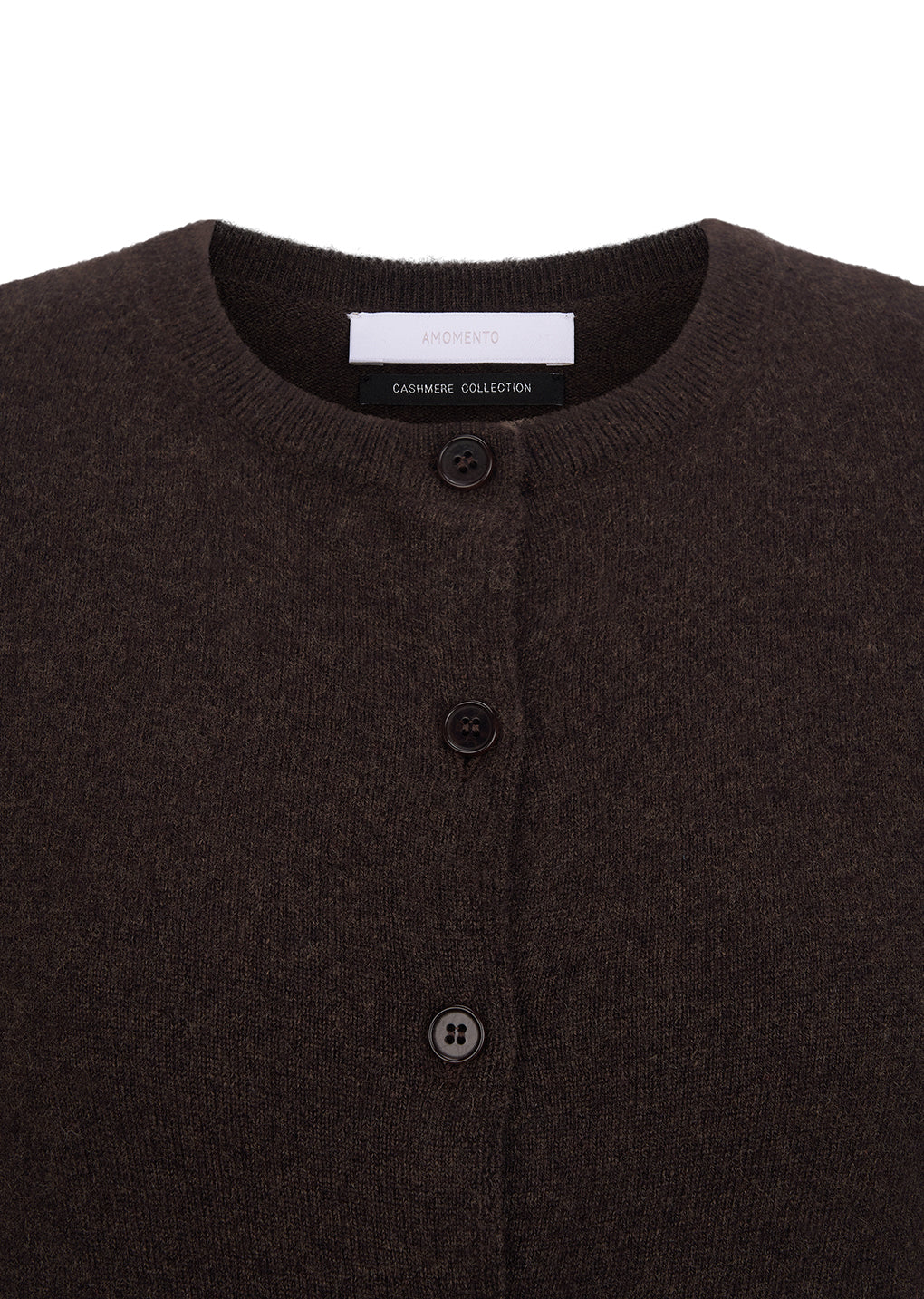 cashmere crewneck cardigan, brown