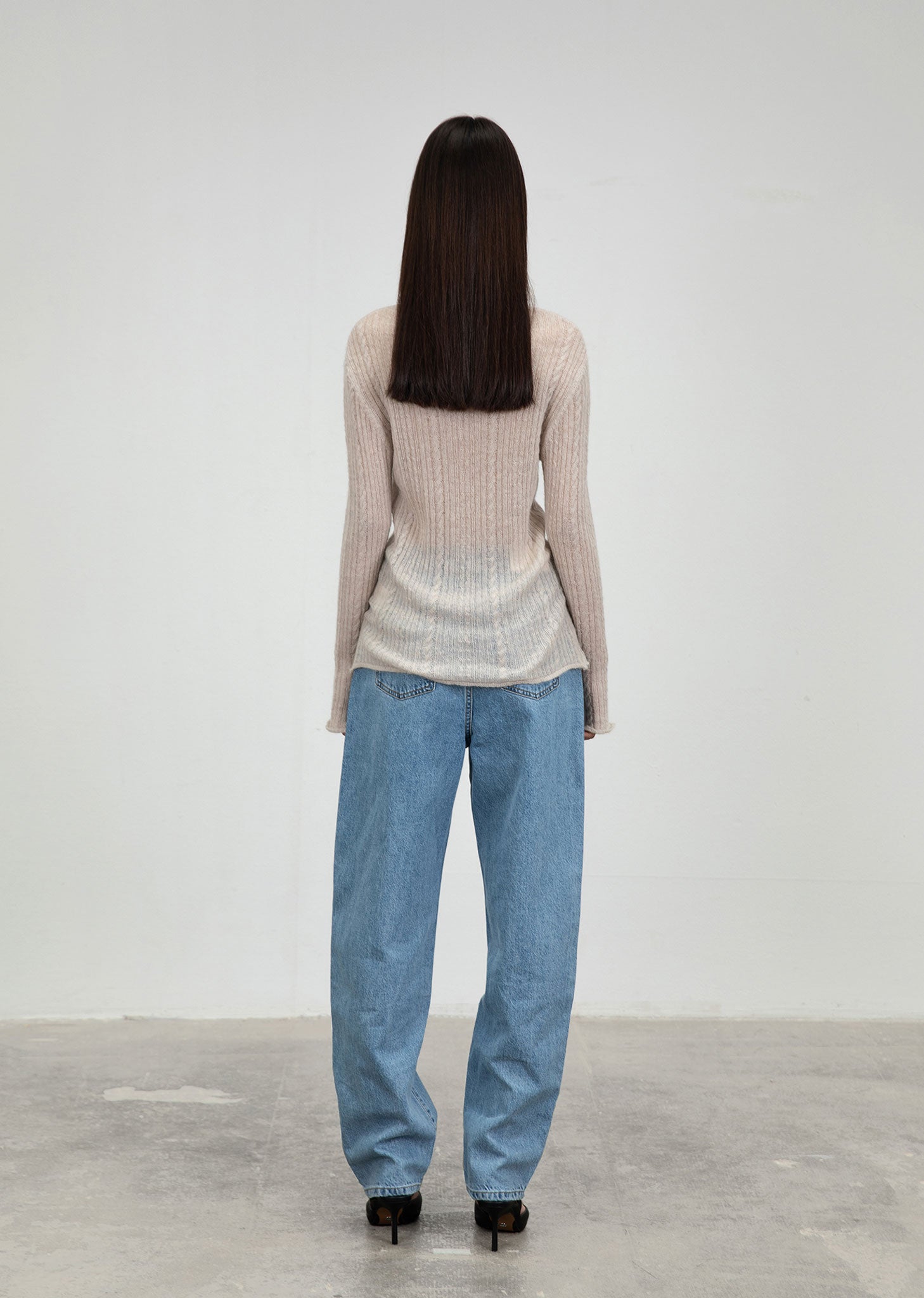SHEER TURTLE NECK PULLOVER (2 COLORS)