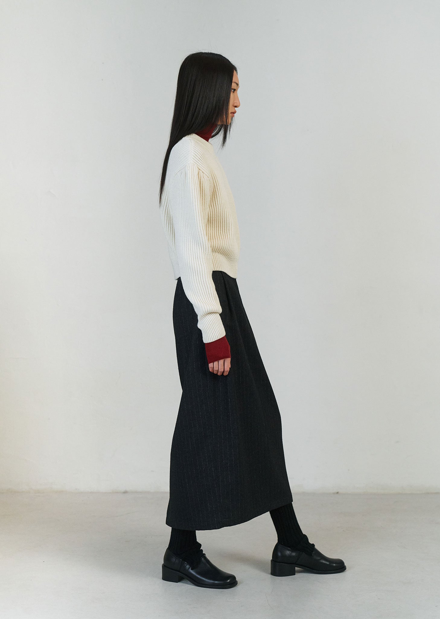 [予約注文] STRIPE WOOL GARCONNE SKIRT