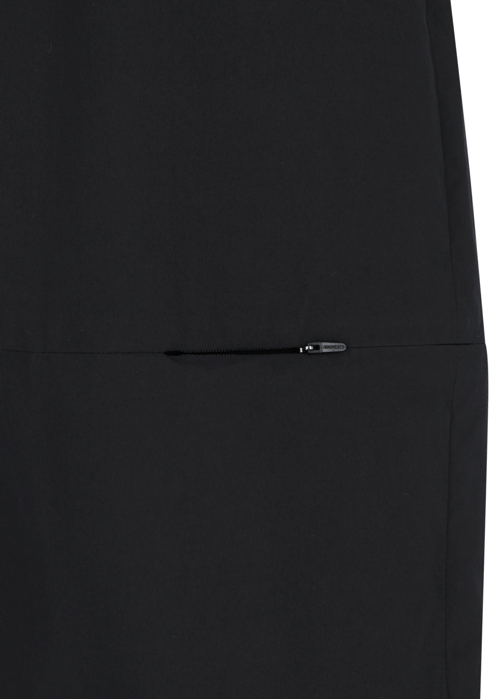curved zip banding pants, black