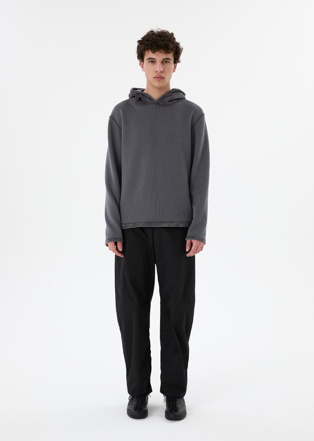velvet reversible hoodie, grey