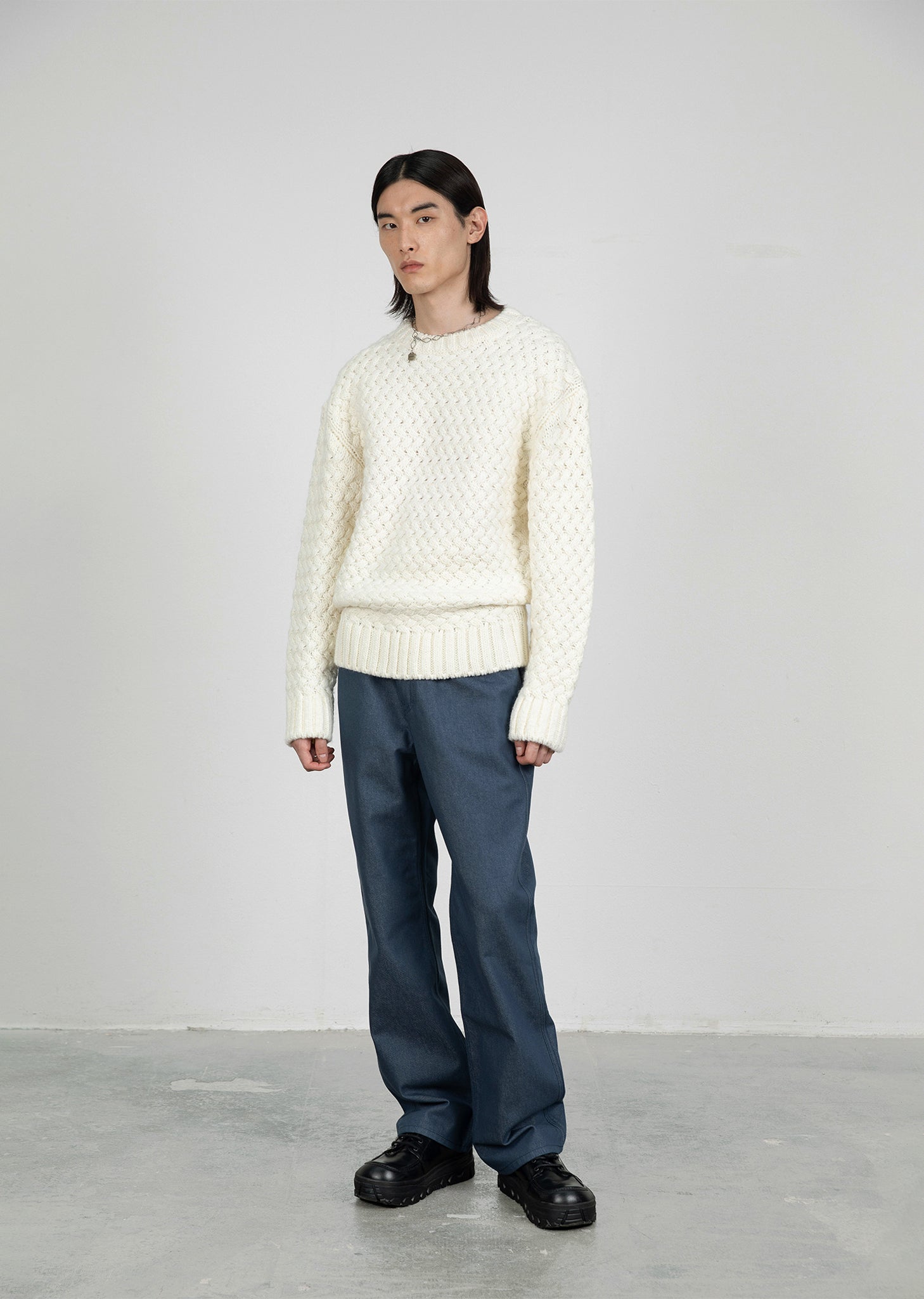 CROCHET KNIT PULLOVER