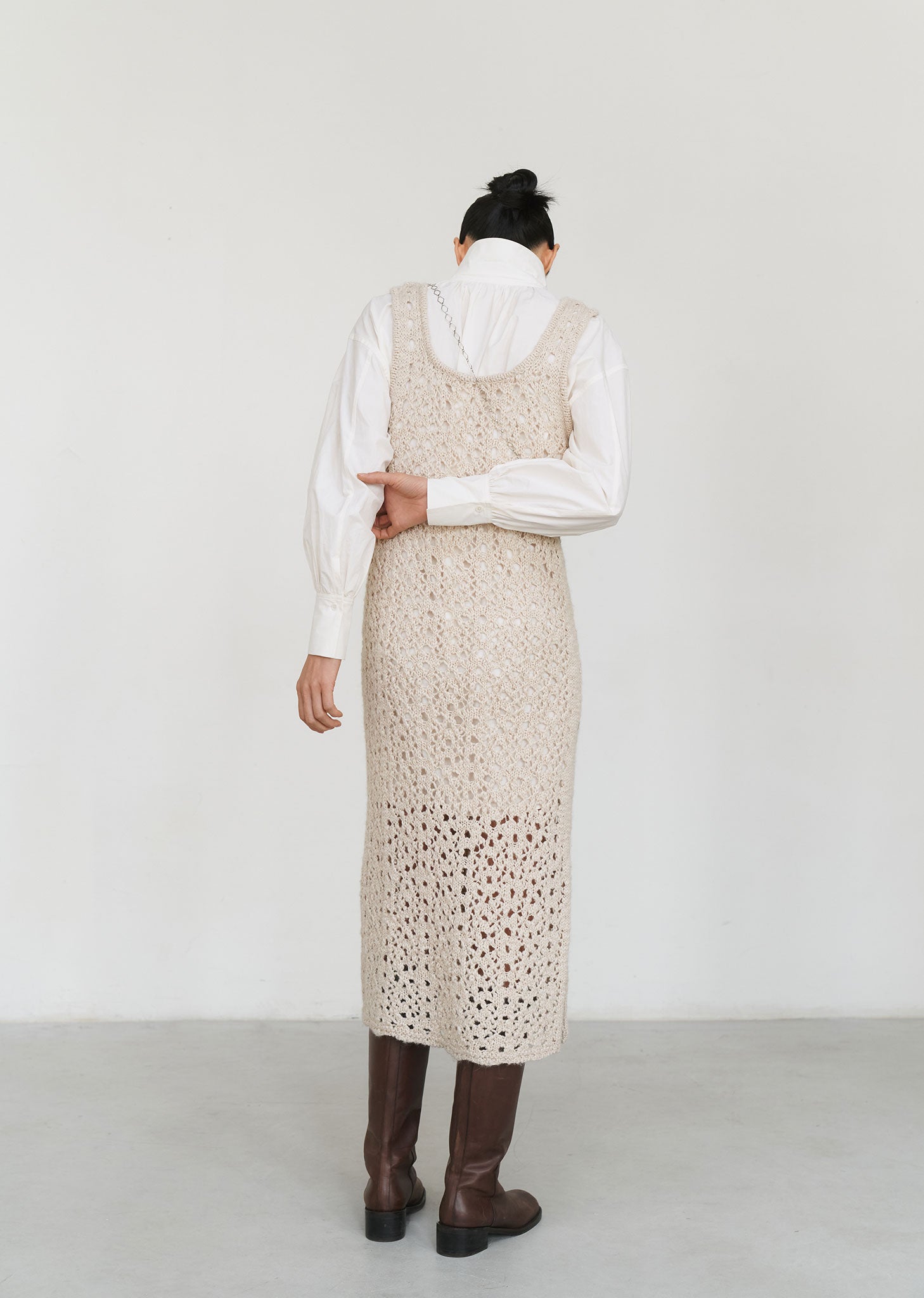 HIGH NECK SHIRRING SHIRT