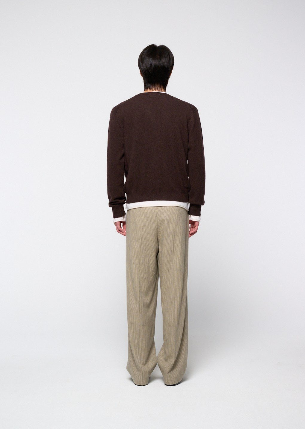 cashmere crewneck knit, brown