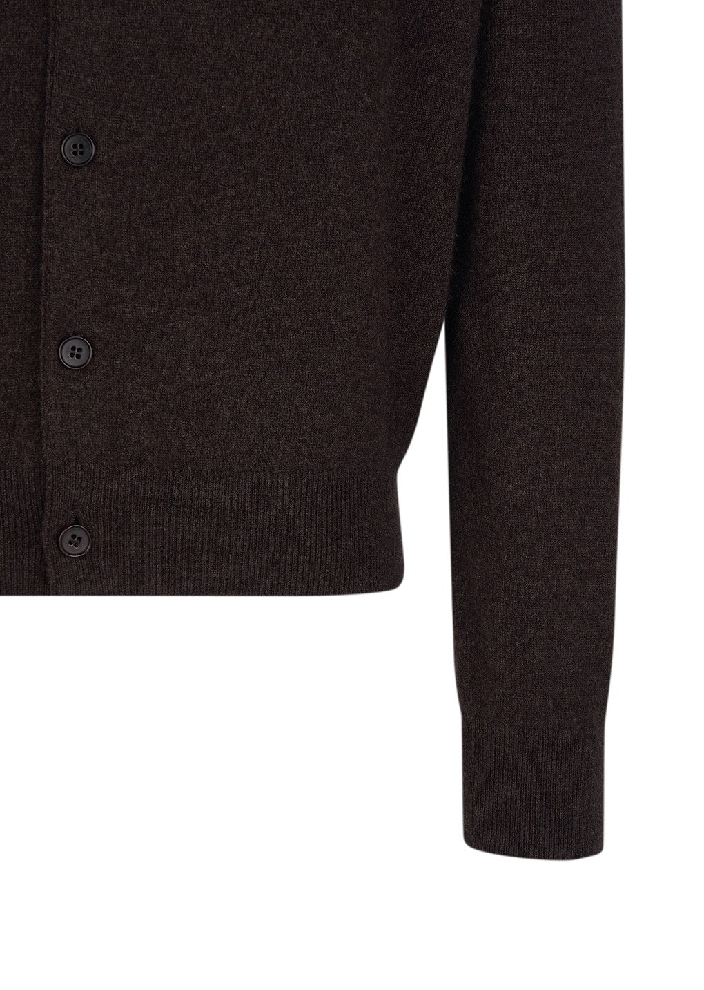 men's cashmere crewneck cardigan, brown